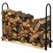 Adjustable Firewood Log Rack Steel Black 44” Heavy Duty Indoor Outdoor Wood Storage Stand